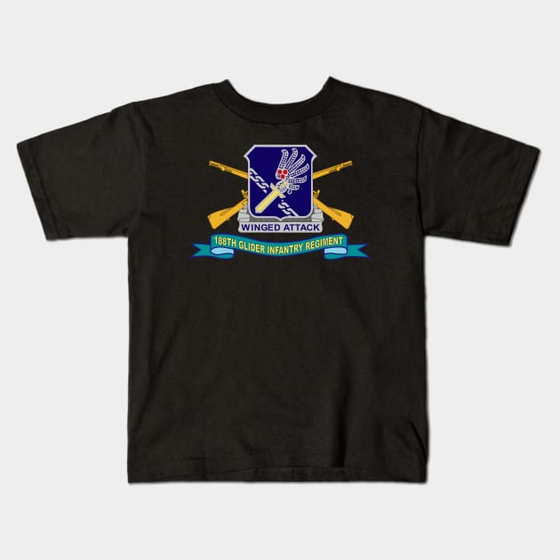 188th Glider Infantry Regiment w Br - DUI - Ribbon X 300 Kids T-Shirt by twix123844